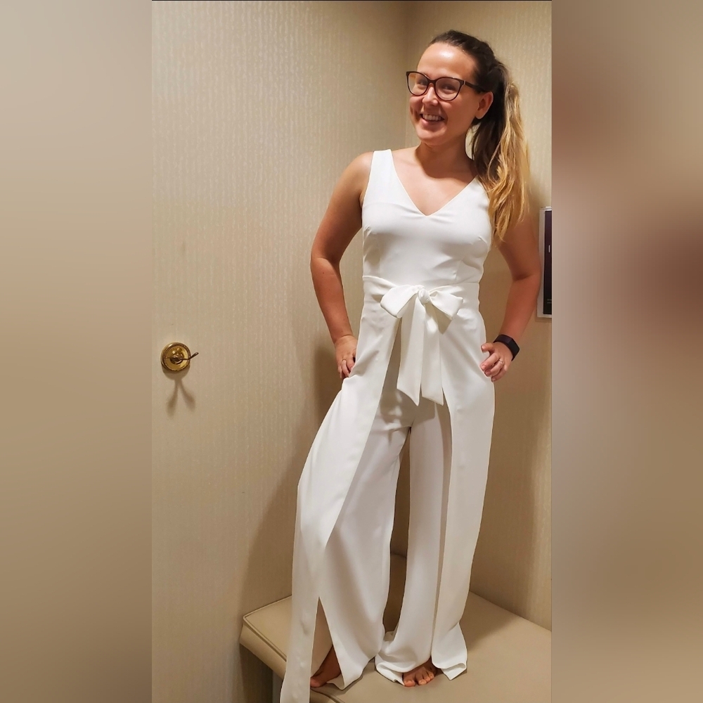 Antonio Melani Eggshell Jumpsuit from Dillards